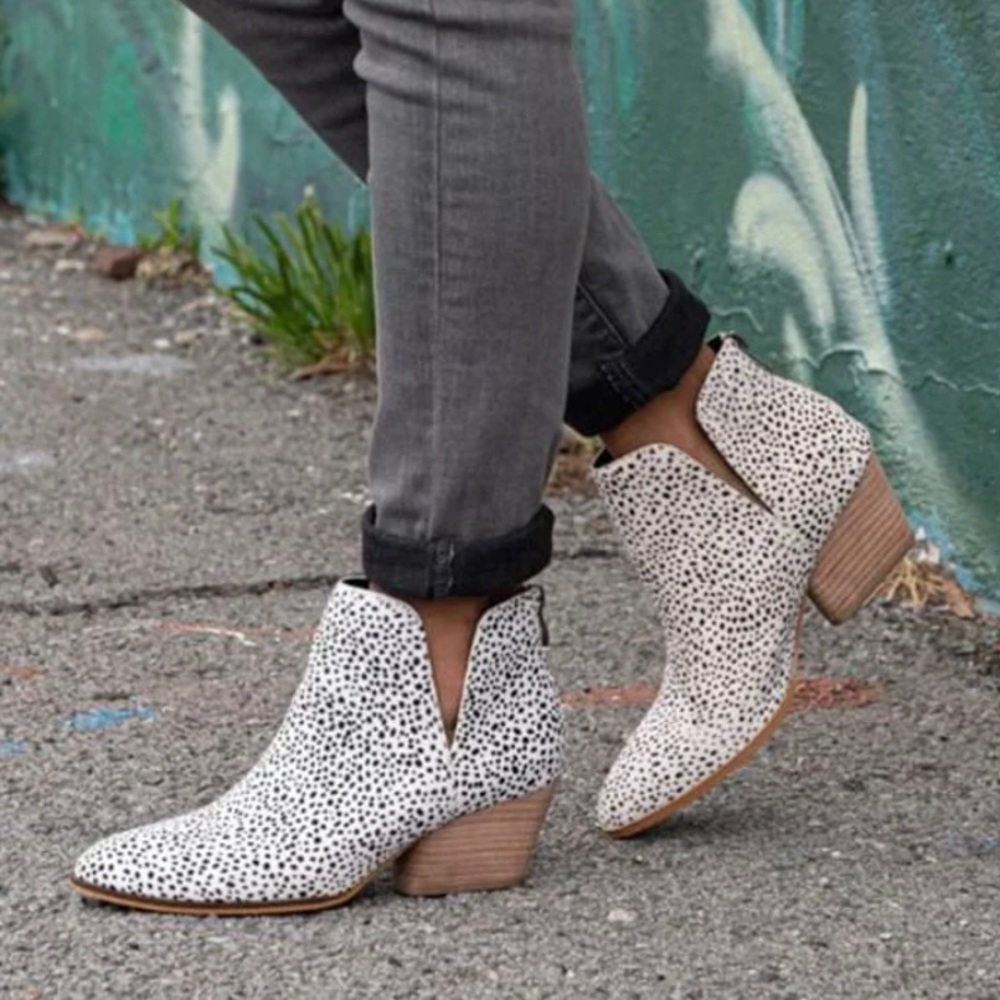 Corkys Bessie Leather White Speckled Bootie